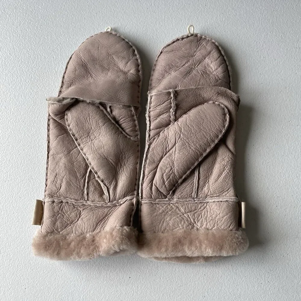 Warm Paws Winter Mittens Gloves Tan Cream Warm Women's Size S/M